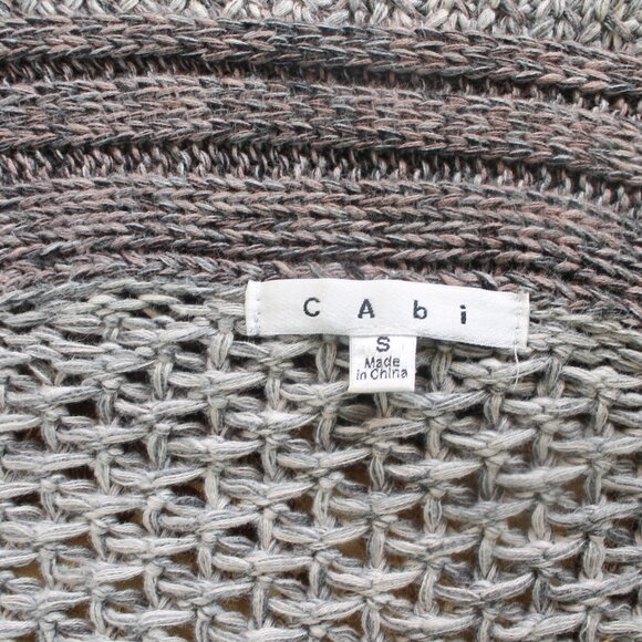 Cabi Long Waterflow Knit Cotton Heavy Sweater Gray Whites Beautiful Knitwork. - Picture 6 of 11